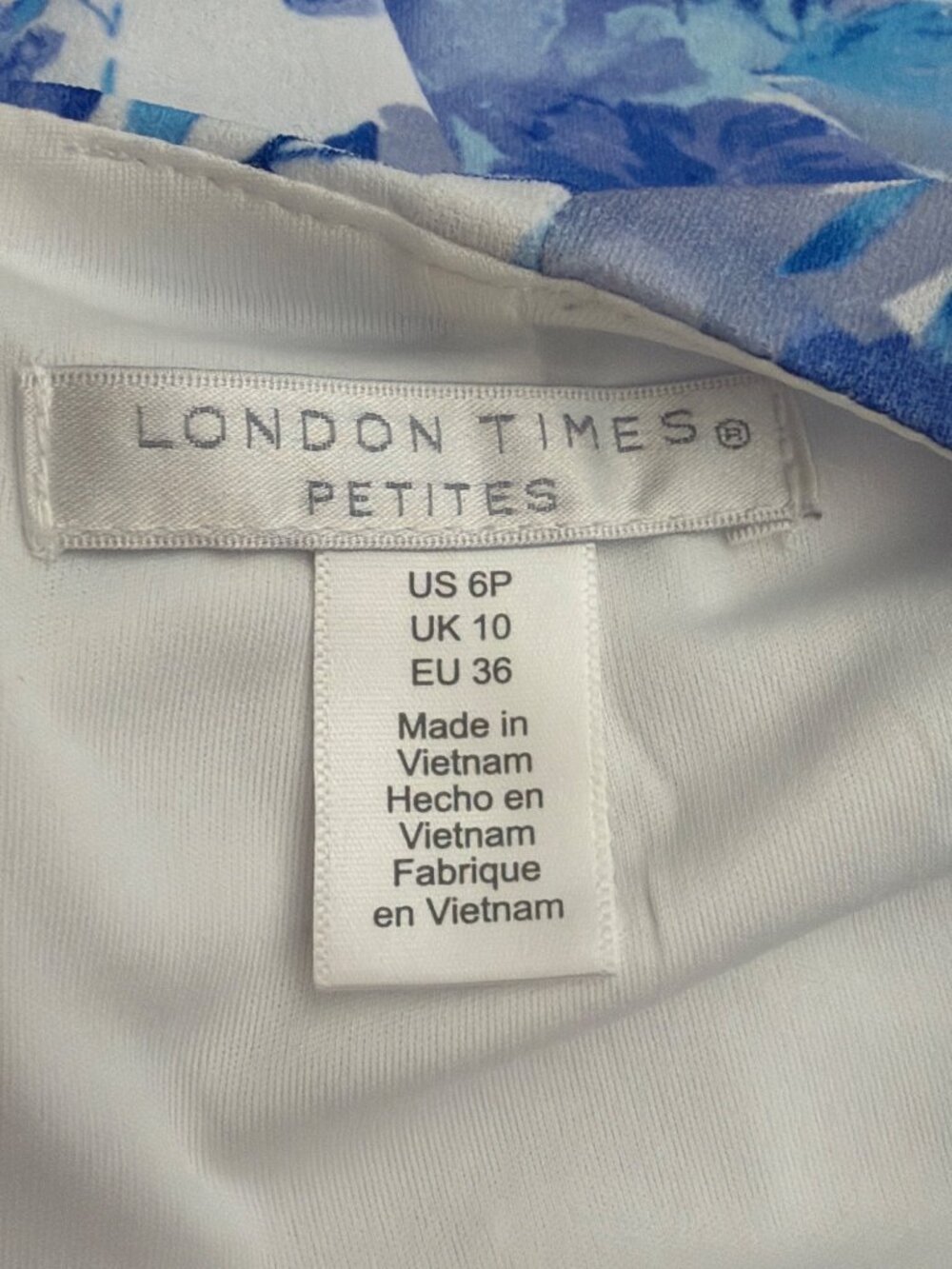 London Times Short Sleeve Floral Print Bow-Neck Midi Dress Size 6P - Picture 10 of 11